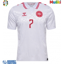 Danska Mathias Jensen #7 Gostujuci Dres EP 2024 Kratak Rukav